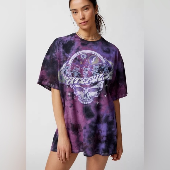 Grateful Dead Space Bears Tie-Dye T-Shirt Dress - Picture 4 of 4